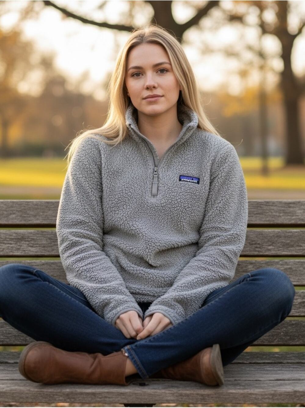 PATAGONIA Women’s Medium Gray Fuzzy Fleece Jacket